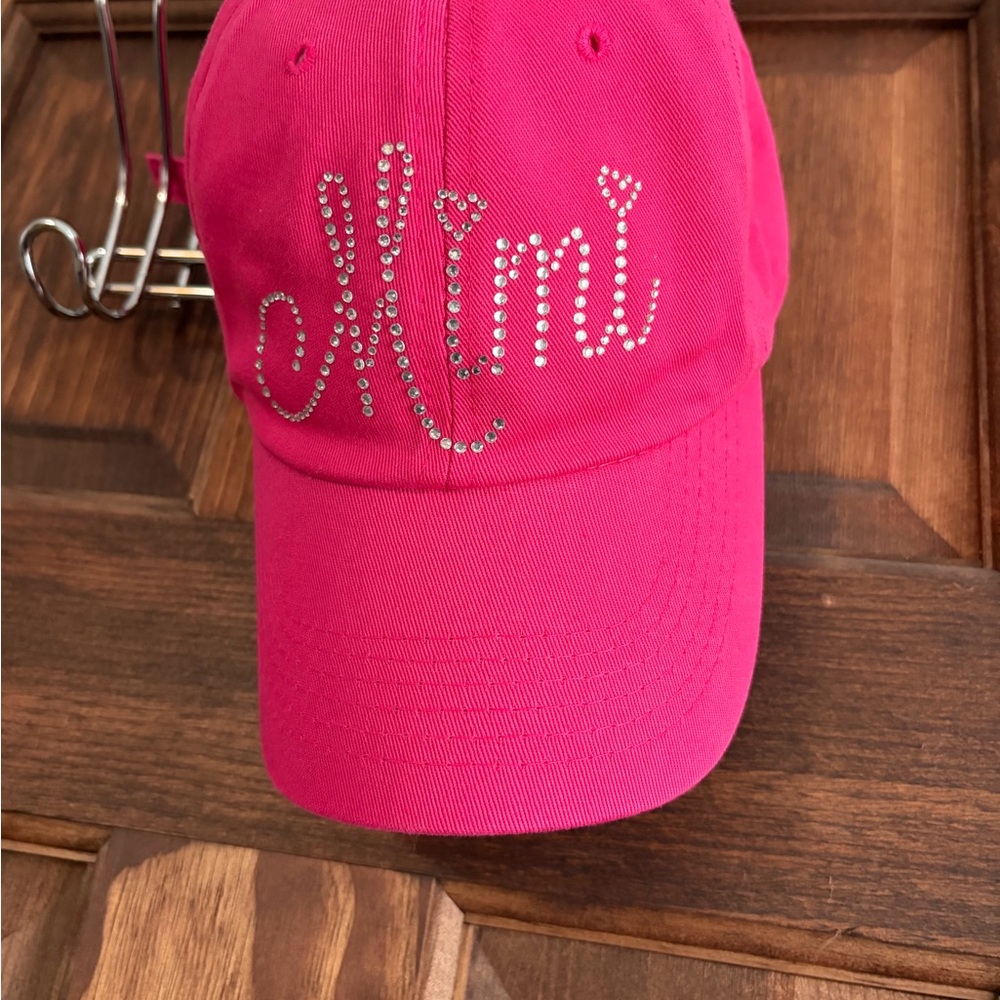 Vibrant Pink Rhinestone Embellished Cap